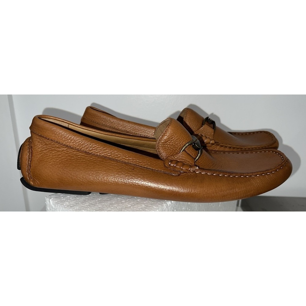 (B4/15) Donald Pliner Bit Brown Leather Loafers Men's Size 12 M